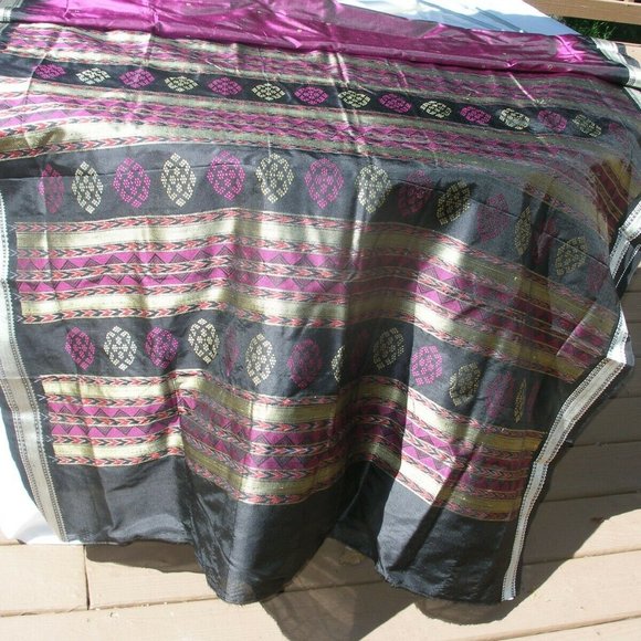 Rich handloom Purple-magenta pure silk SAREE SARI - Picture 10 of 12